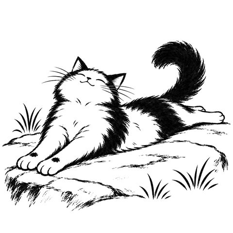 Kater Dao – Zeichnung zur Karte DAO-015
