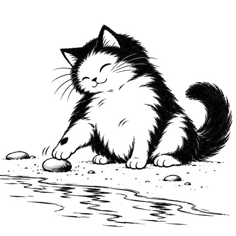 Kater Dao – Zeichnung zur Karte DAO-028