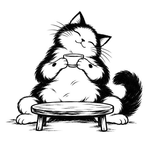Il gatto Dao – disegno per la carta DAO-050
